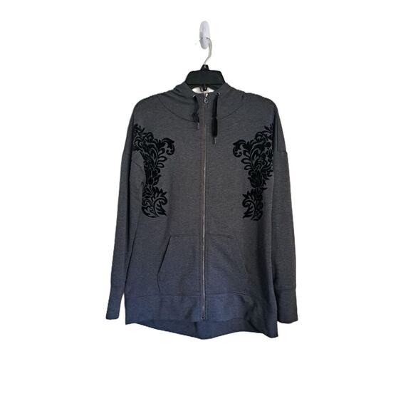 Ideology Zip Up Long Sleeve Embroidered Hooded Jacket - Picture 3 of 11
